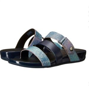 Fitflop Gladdie Slide Supernavy Shimmer Sandal Size 8